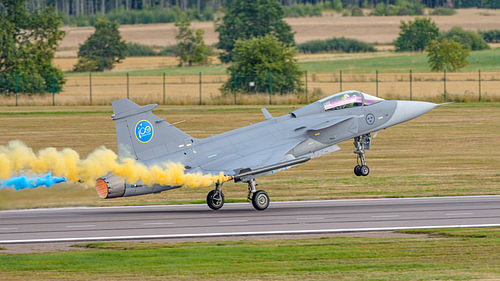 Saab JAS 39C Gripen van de Zweedse Luchtmacht.