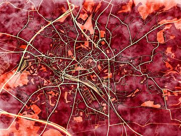 Kaart van Aarlen in de stijl 'Amber Autumn' van Maporia