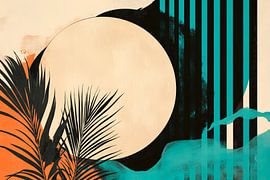 Tropical landscape with circle motif by Poster Art Shop