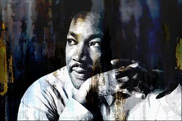 Martin Luther King Abstract Portret van Art By Dominic