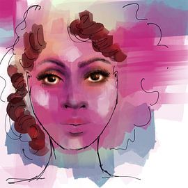 Mädchen mit brauner Haut von Afrotastic Art