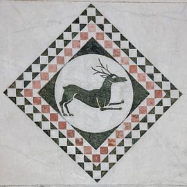 Relief of Deer on the Cathedral of Saint Martin in Lucca, Tuscany, Italy by Joost Adriaanse