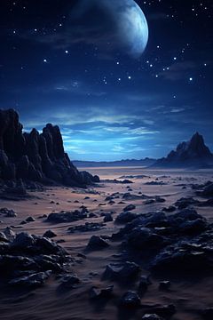 s Nachts in de woestijn van fernlichtsicht