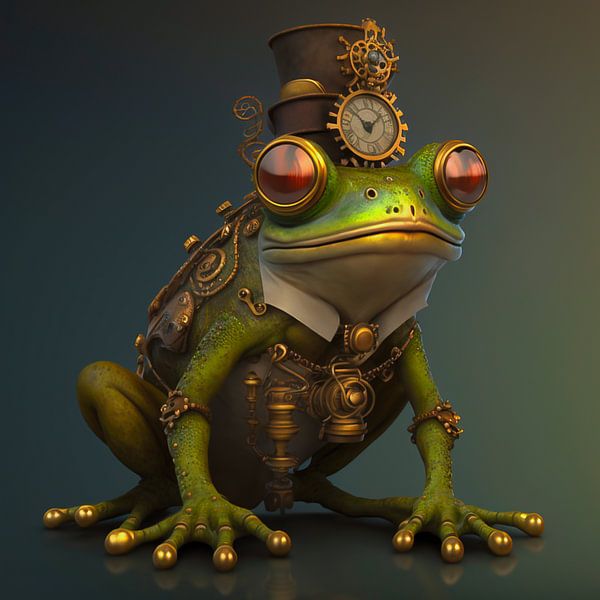 Steampunk frog by Digital Art Nederland