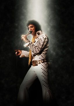 Portrait d'Elvis Presley à la lumière sur Bert Hooijer