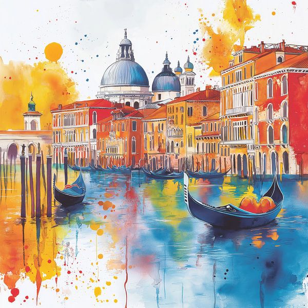 Venedig Aquarell Illustration von ARTemberaubend