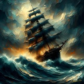 Sailing Through History 6 by Johannas Art Creations