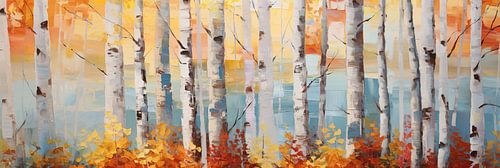 Breed espenbos Palet Messtijl Olieverfschilderij