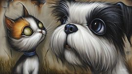 Hund - Katze - Cartoon von Gelissen Artworks