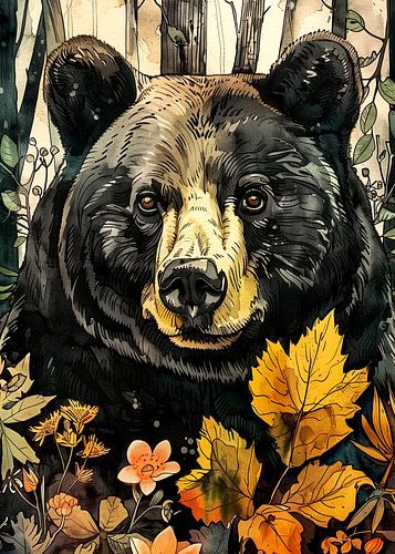 Dier Bear aquarel Animal Art