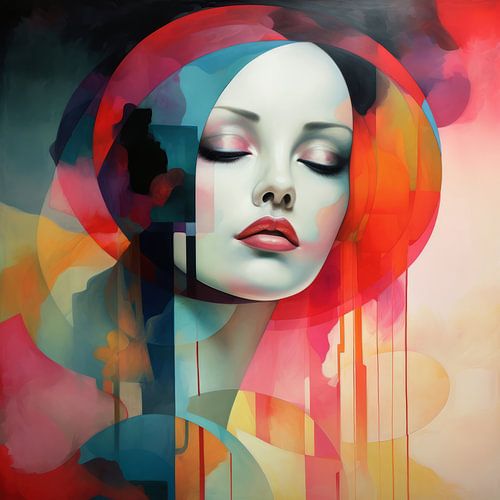 Buntes Porträt "Jugendstil"