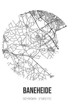 Baneheide (Limburg) | Carte | Noir et Blanc sur Rezona