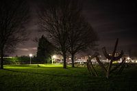 bergen op zoom kunst in de avond. kunstwerk