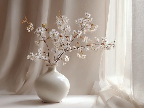 Minimalist still life photography in Japandi style