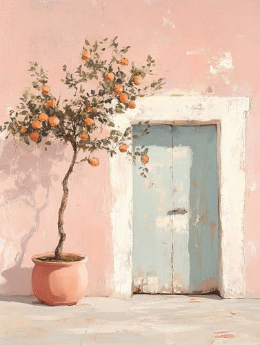 Pastel Paradise: de sinaasappelboom van Studio Allee
