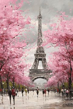 Menschen vor dem Eiffelturm-Porträt von MNS Designs