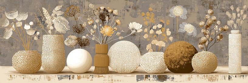 Flower Vases | Modern Floral Arrangement Art by Eye catching paintings