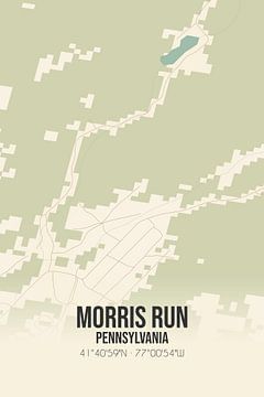 Alte Karte von Morris Run (Pennsylvania), USA. von Rezona