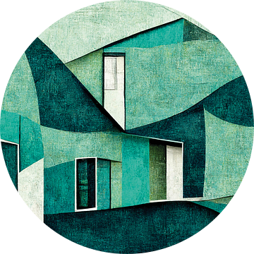 Abstract aqua huis woning van Color Square