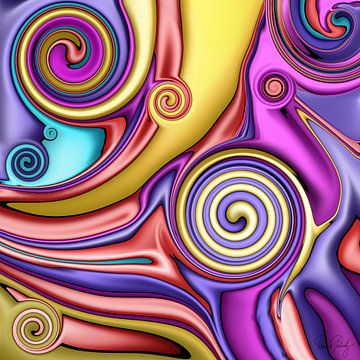 Abstrakte Kunst - Fluid Painting Colorful von Patricia Piotrak