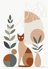 Still life with cat (05), Boho, Retro by Sabine Minten