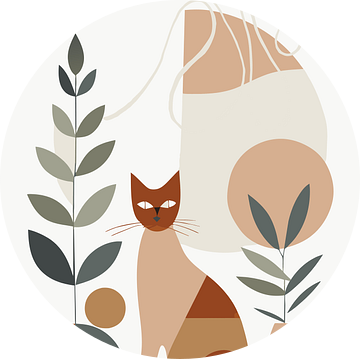 Stilleven met kat (05), Boho, Retro