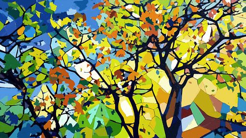 'De Vier Seizoenen': een tijdloos kunstwerk dat alle jaargetijden in één abstract schilderij vangt van Dirk van der Ven