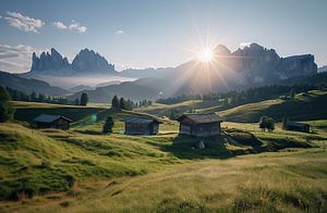 Sonnenuntergang zaubert in den Dolomiten