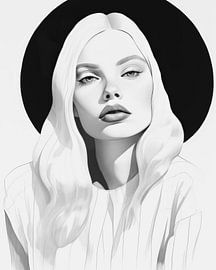 Portrait moderne illustré sur Carla Van Iersel