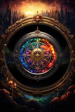 Wheel Of Time In Colour by Digitale Schilderijen