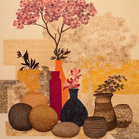 Vases et fleurs colorées sur Peintures accrocheuses