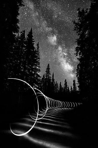 Light Painting under the Milky Way