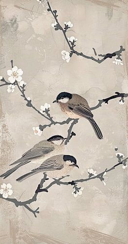 Kersenbloesem en vogels