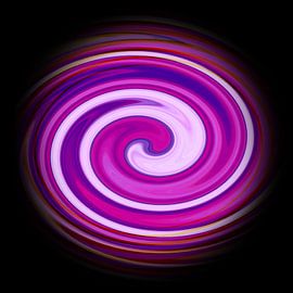 Faszinierende Farbspiralen auf Schwarz 02 / Spirale / Farbstrudel von Kerstin Franz