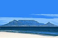 Table Mountain in Cape Town mixed media