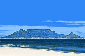 Tafelberg in Kaapstad mixed media