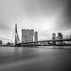Rotterdam, Erasmusbrücke, schön in schwarz-weiß von Patrick Verhoef