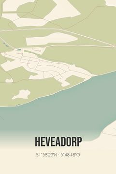 Vintage landkaart van Heveadorp (Gelderland) van Rezona
