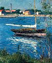 Boot vertäut auf der Seine in Argenteuil, Gustave Caillebotte von Meisterhafte Meister Miniaturansicht