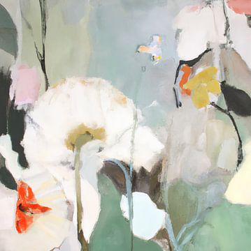 Abstract botanisch in pastelkleuren van Studio Allee