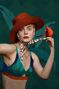 Cardinal bird by Emel Tunaboylu by The Artcircle