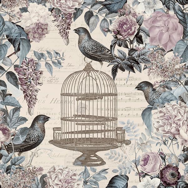 Blütenromanze und Vögel von Andrea Haase