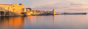 Panorama und Sonnenaufgang in Collioure, Frankreich