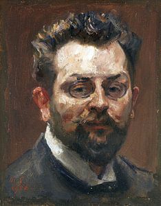 Zelfportret, portret, kunstenaar, MAX SLEVOGT, 1906 van Atelier Liesjes