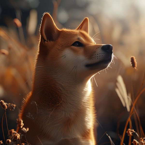 Shiba in the morning sun by DNH Expressions
