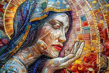 vrouw in mozaiek van Egon Zitter