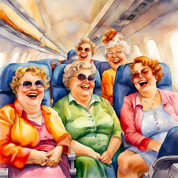 Cosy ladies on the plane by De gezellige Dames
