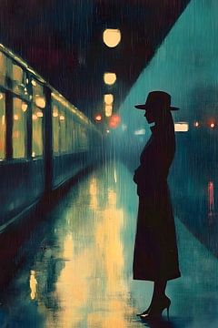 De vrouw aan het einde van het platform van Skyfall