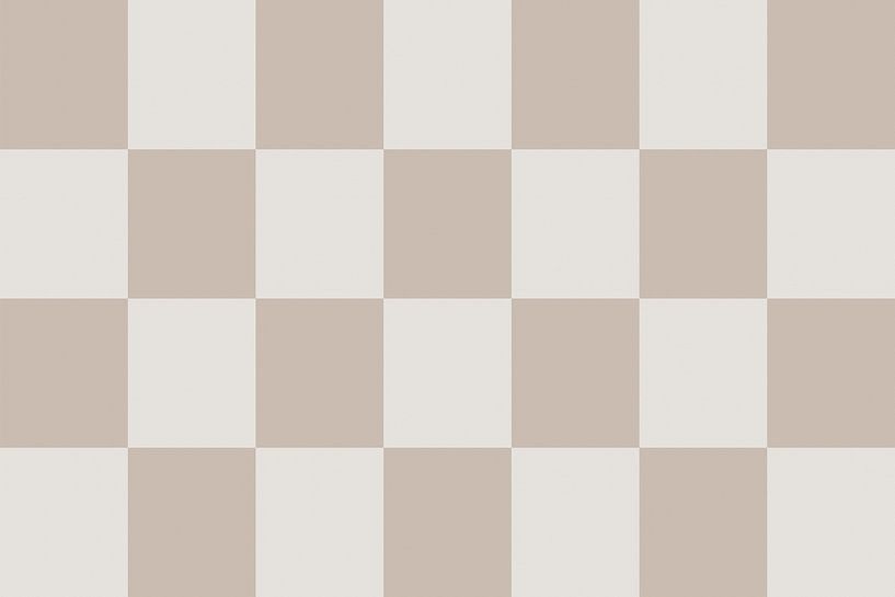 Schachbrettmuster. Moderne abstrakte minimalistische geometrische Formen in Beige und Weiß 12_1 von Dina Dankers