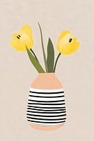 Streifen und Tulpen in zartem Rosa